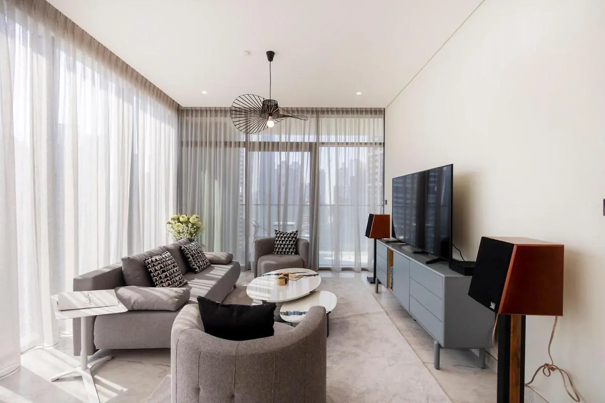 Cozy 1Br Apt With Canal And Burj Khalifa Views At Peninsula Dubai Forenede Arabiske Emirater