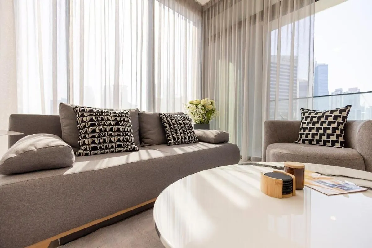 Lejlighed Cozy 1Br Apt With Canal And Burj Khalifa Views At Peninsula Dubai Forenede Arabiske Emirater